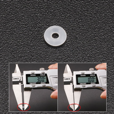 Harfington Valve  Bearing Pneumatic Pump Gasket Silicone Sealing Rings 3mm x 1mm 200 Pcs