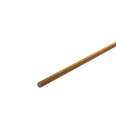 Harfington M3 x 250mm Male Threaded 0.5mm Pitch All Thread Brass Rod Bar Gold Tone 2 Pcs