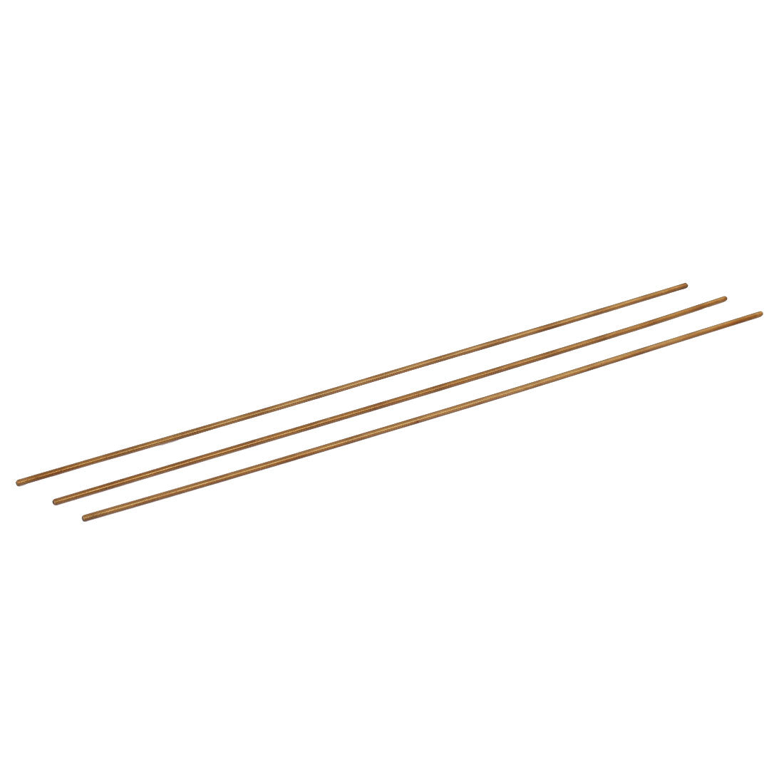 Harfington M2 x 250mm Male Threaded 0.4mm Pitch All Thread Brass Rod Bar Gold Tone 3 Pcs
