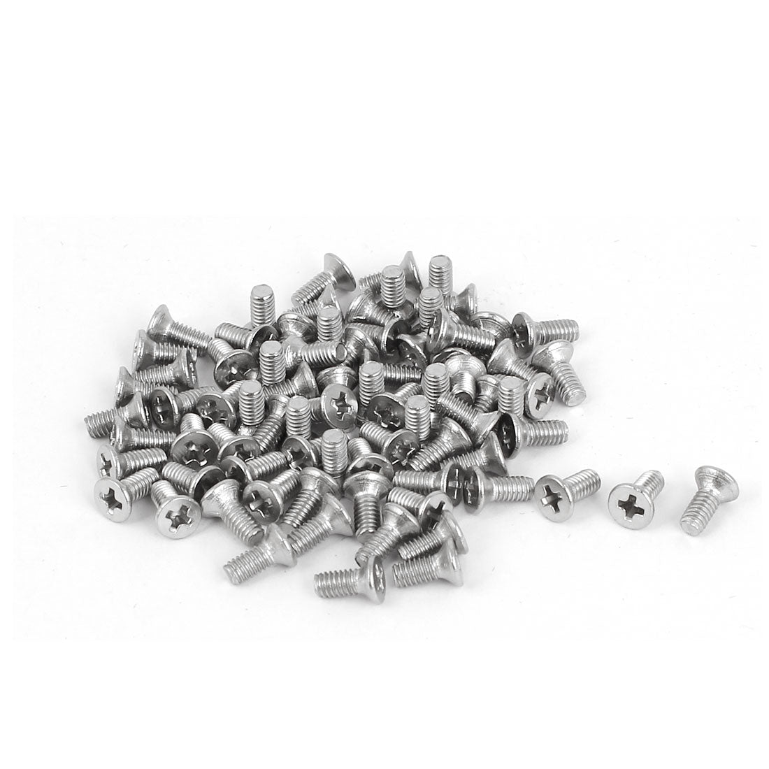 Harfington M2.5 x 6mm 316 Stainless Steel Phillips Drive Machine Flat Head Screws 75 Pcs