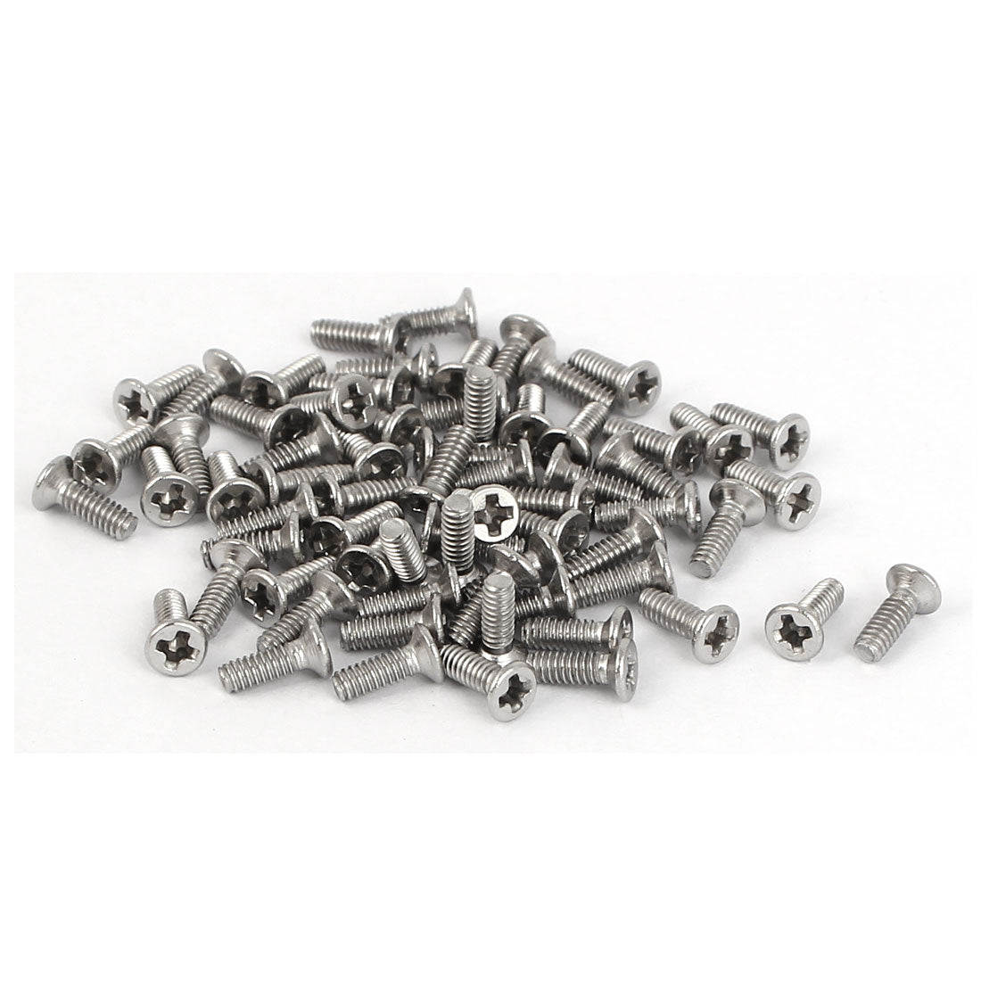 Harfington M2 x 6mm 316 Stainless Steel Phillips Drive Flat Head Screws Bolts 75 Pcs