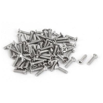 Harfington M2 x 8mm Fully Thread 316 Stainless Steel Phillips Drive Flat Head Screws 75 Pcs