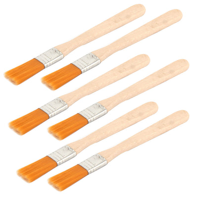 Harfington Wooden Handle Nylon Hair Artist Painter Drawing Oil Paint Brush 6 PCS
