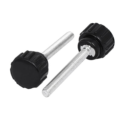 Harfington M4 x 30mm Plastic Round Head Clamping Handles Screw Knobs Handgrips Black 8pcs