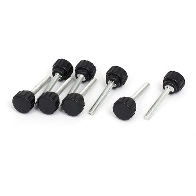 Harfington M4 x 30mm Plastic Round Head Clamping Handles Screw Knobs Handgrips Black 8pcs