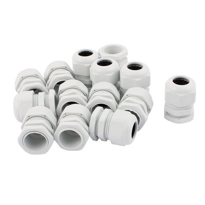 Harfington 14 PCS PG21 13-18mm Range Waterproof Cable Glands Fixing Cord Connect Adapter White