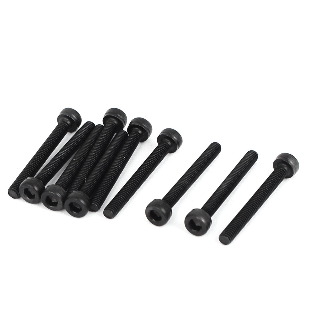 Harfington M3 x 25mm Threaded 0.5mm Pitch Hex Socket Key Cap Head Screws 10 Pcs