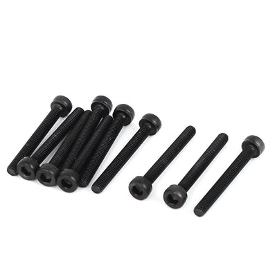 Harfington M3 x 25mm Threaded 0.5mm Pitch Hex Socket Key Cap Head Screws 10 Pcs