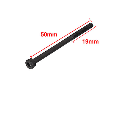 Harfington 0.5mm Pitch M3 x 50mm 19mm Long Threaded Hex Key Socket Cap Head Screws 10pcs