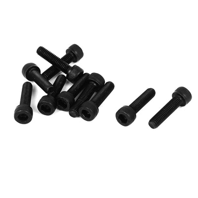 Harfington M5x0.8mm DIN 912 Alloy Steel Full Thread Bolts Hex Socket Head Cap Screws 10 Pcs