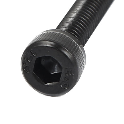 Harfington M5x70mm Thread Cap Head Socket Screws Hexagon Bolts Black 10 Pcs