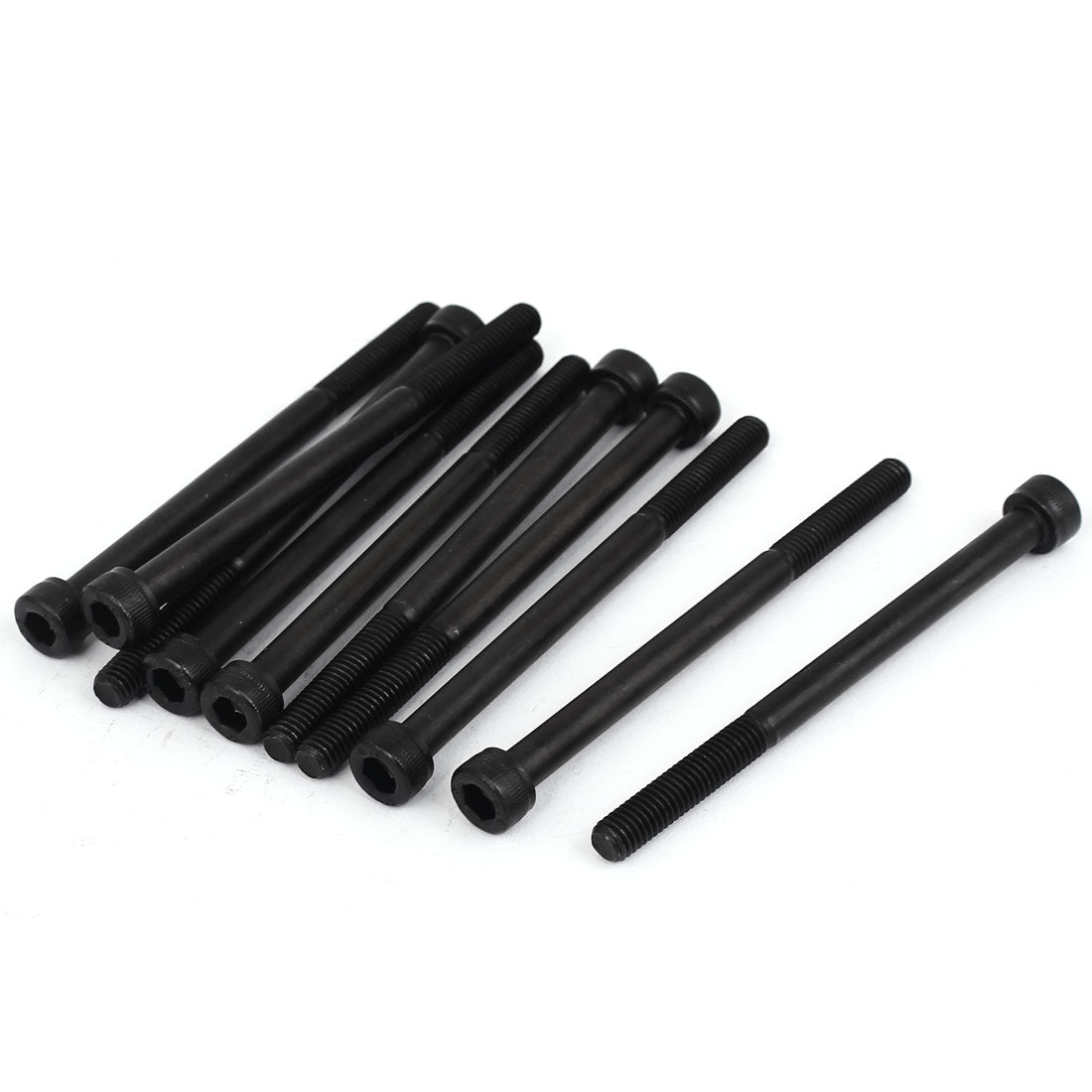 Harfington M5x70mm Thread Cap Head Socket Screws Hexagon Bolts Black 10 Pcs