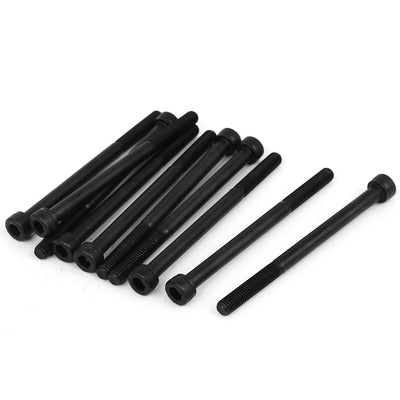 Harfington M5x70mm Thread Cap Head Socket Screws Hexagon Bolts Black 10 Pcs