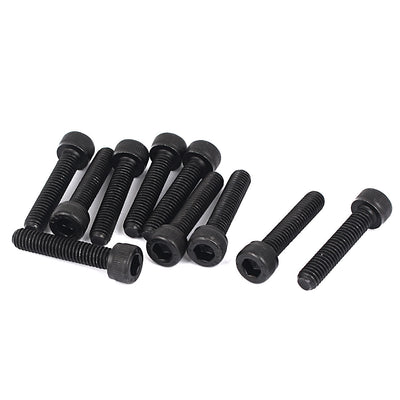 Harfington 1mm Pitch M6 x 30mm Cap Head Hexagon Socket Key Screws Bolts 10 Pcs