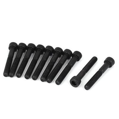 Harfington 10pcs 1mm Pitch M6 x 40mm Partially Threaded Hexagon Socket Head Cap Bolts