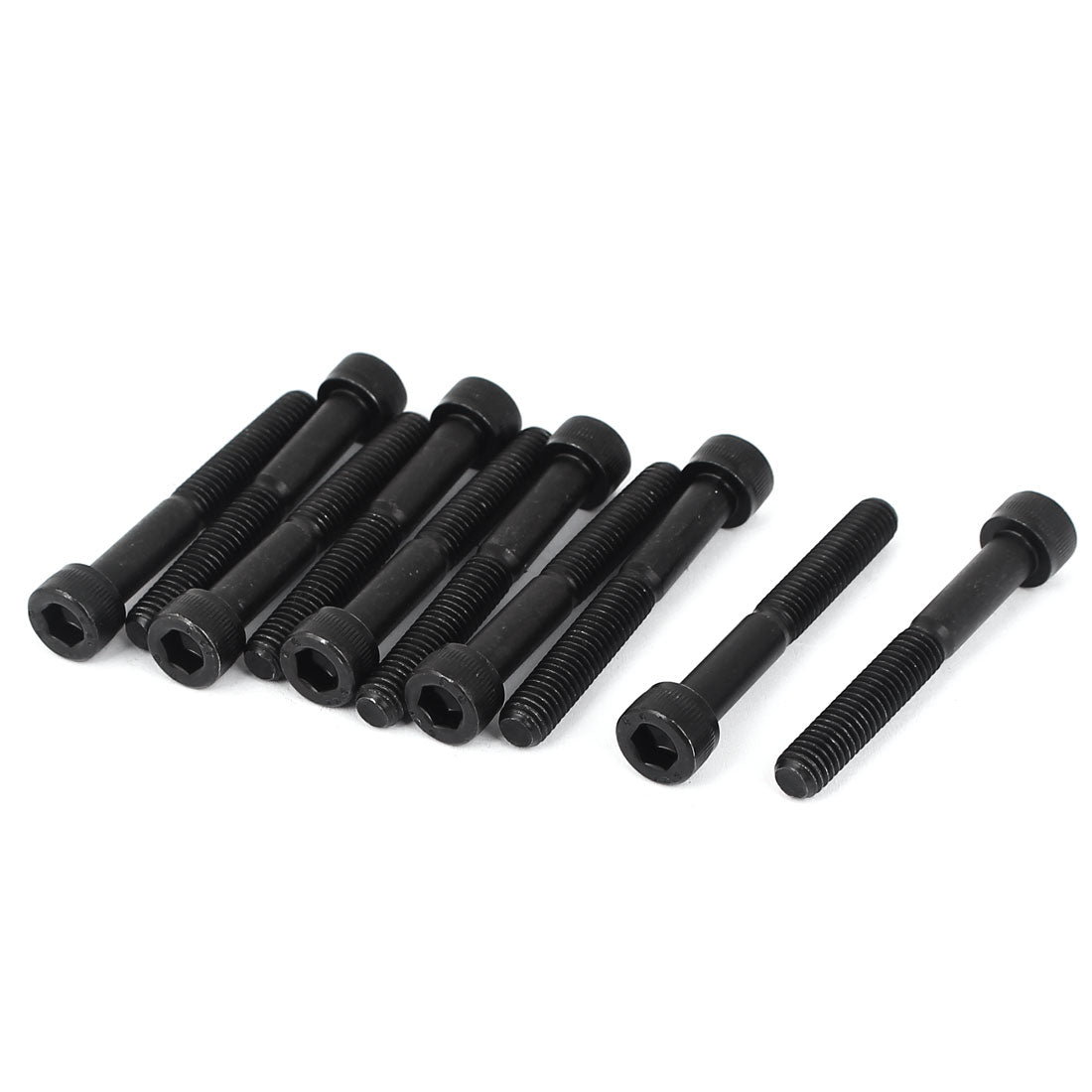 Harfington M6 x 45mm 12.9 Alloy Steel Hex Socket Key Head Cap Screws Bolts Black 10pcs