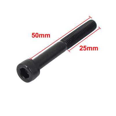 Harfington 10pcs M6 x 50mm 25mm Long Partially Threaded Hex Socket Key Cap Head Screws