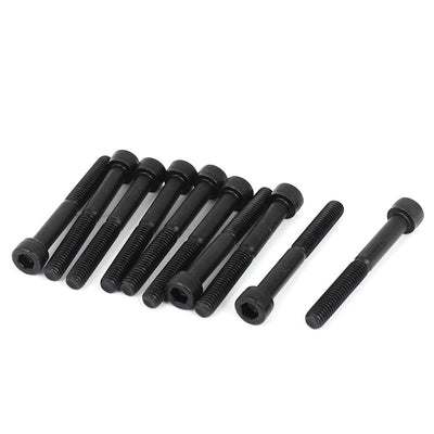 Harfington 10pcs M6 x 50mm 25mm Long Partially Threaded Hex Socket Key Cap Head Screws