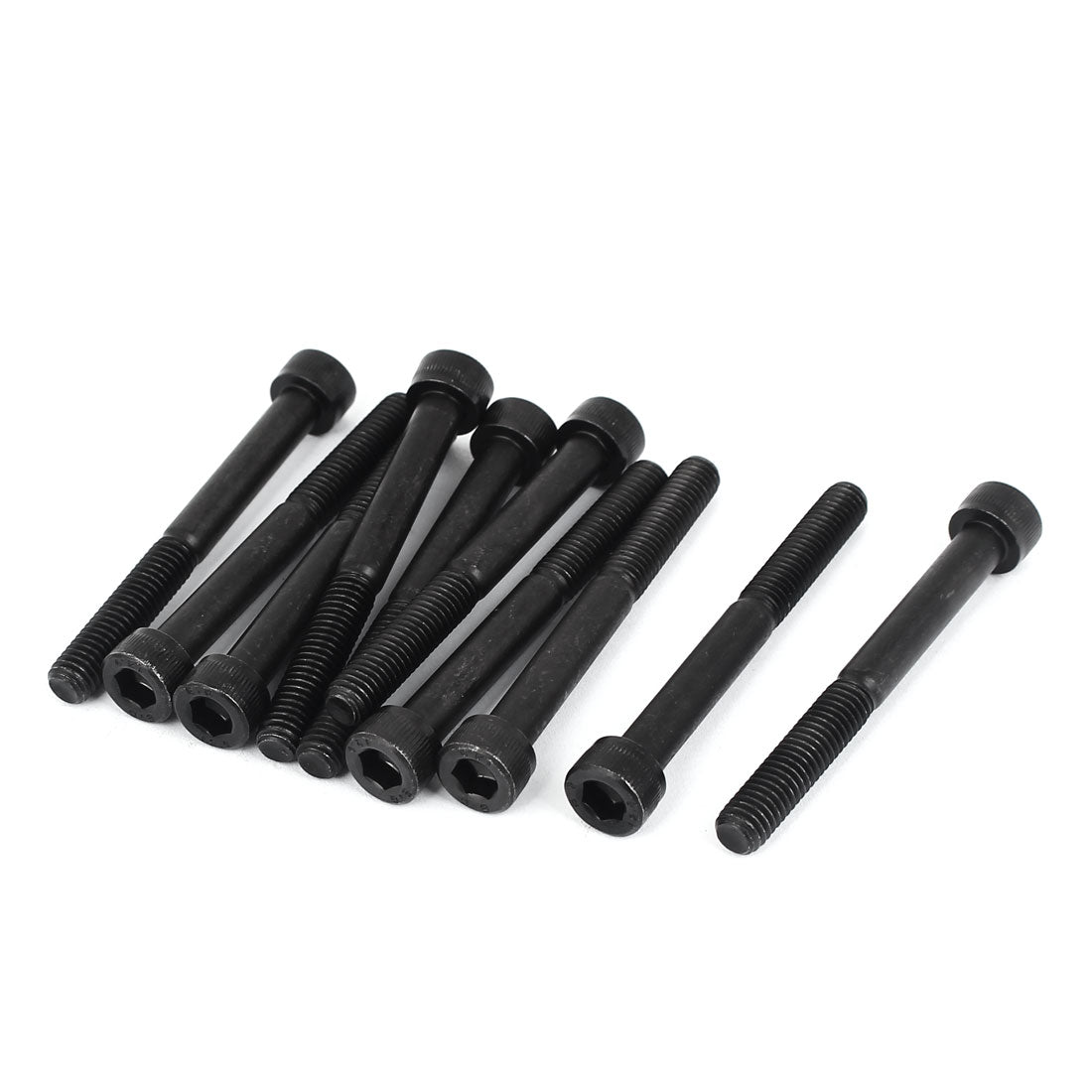 Harfington 10 Pcs M6 x 55mm 25mm Long Partially Threaded Cap Point Hex Socket Screws Bolts