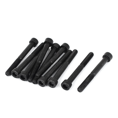 Harfington 10 Pcs M6 x 55mm 25mm Long Partially Threaded Cap Point Hex Socket Screws Bolts