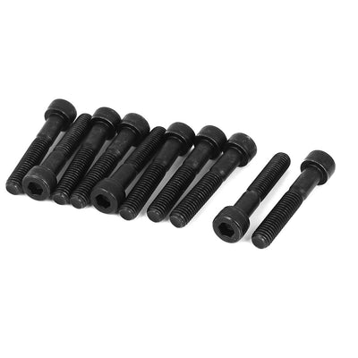 Harfington M8 x 45mm Grade 12.9 Alloy Steel Hex Socket Head Screws Black 10PCS