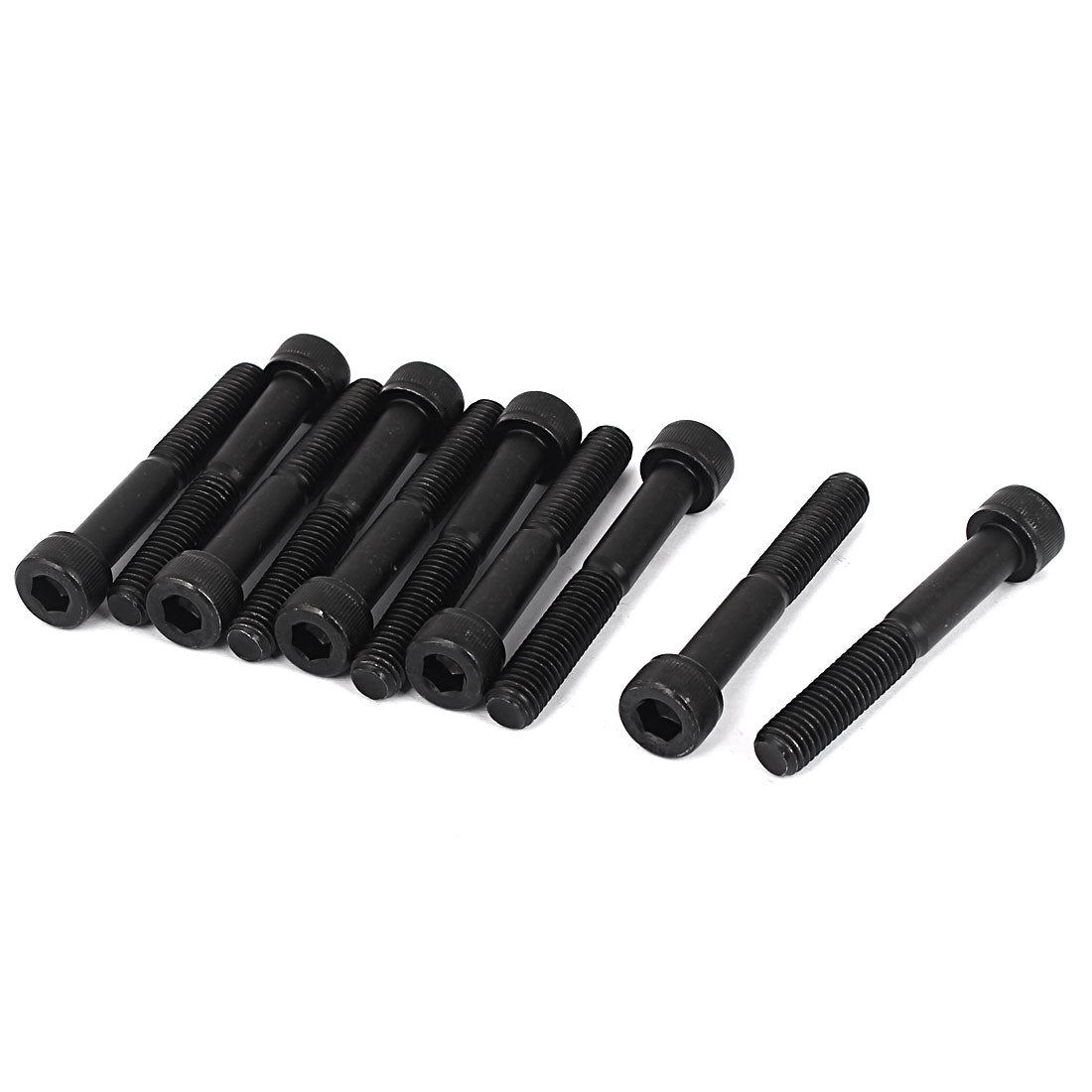 Harfington 10 Pcs M8 x 55mm Hex Socket Head Cap Machine Bolts Screws Black