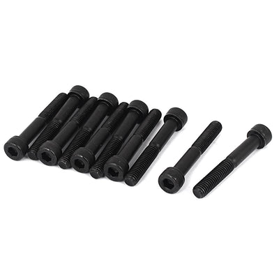 Harfington 10 Pcs M8 x 55mm Hex Socket Head Cap Machine Bolts Screws Black