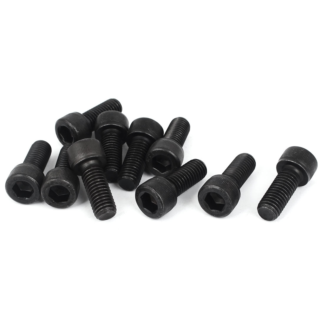 Harfington 10 Pcs 1.5mm Pitch M10 x 25mm Hexagon Key Socket Cap Head Screws Bolts