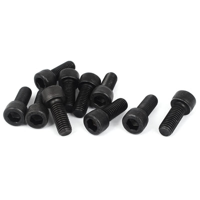 Harfington 10 Pcs 1.5mm Pitch M10 x 25mm Hexagon Key Socket Cap Head Screws Bolts
