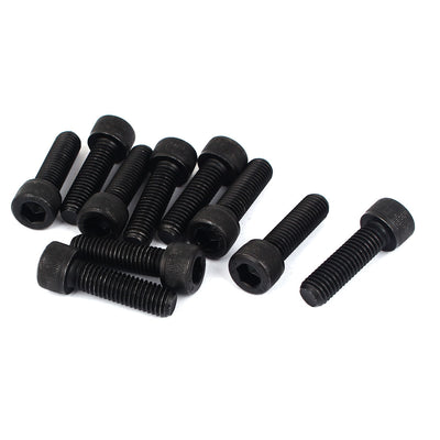 Harfington 10 Pcs 1.5mm Pitch M10 x 35mm Hexagon Key Socket Cap Head Bolts Screws