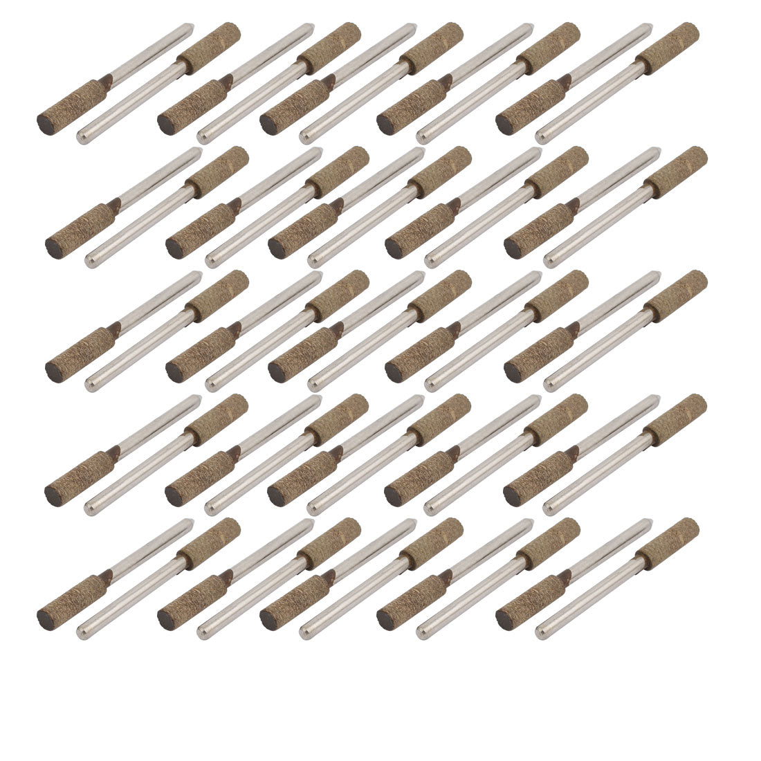 Harfington 3mm Dia Shank 5mm Head Cylinder Abrasive Mounted Point Grinding Bit 50pcs