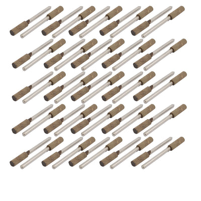 Harfington 3mm Dia Shank 5mm Head Cylinder Abrasive Mounted Point Grinding Bit 50pcs