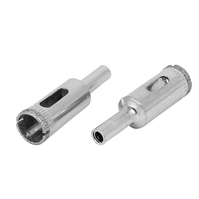 Harfington 14mm Cutting Diameter Diamond Coated Round Shank Glass Hole Saw Drill Bit 2pcs