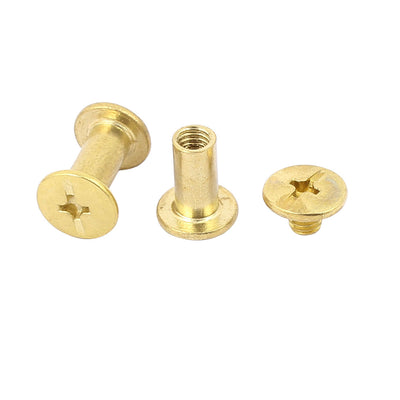 Harfington M5x10mm Binding Screw Post Brass Tone 12pcs for Photo Albums Scrapbook