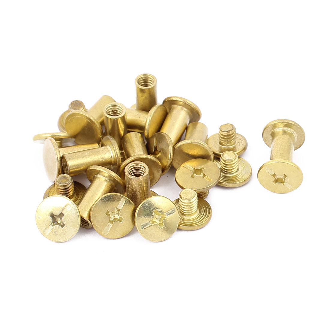 Harfington M5x10mm Binding Screw Post Brass Tone 12pcs for Photo Albums Scrapbook