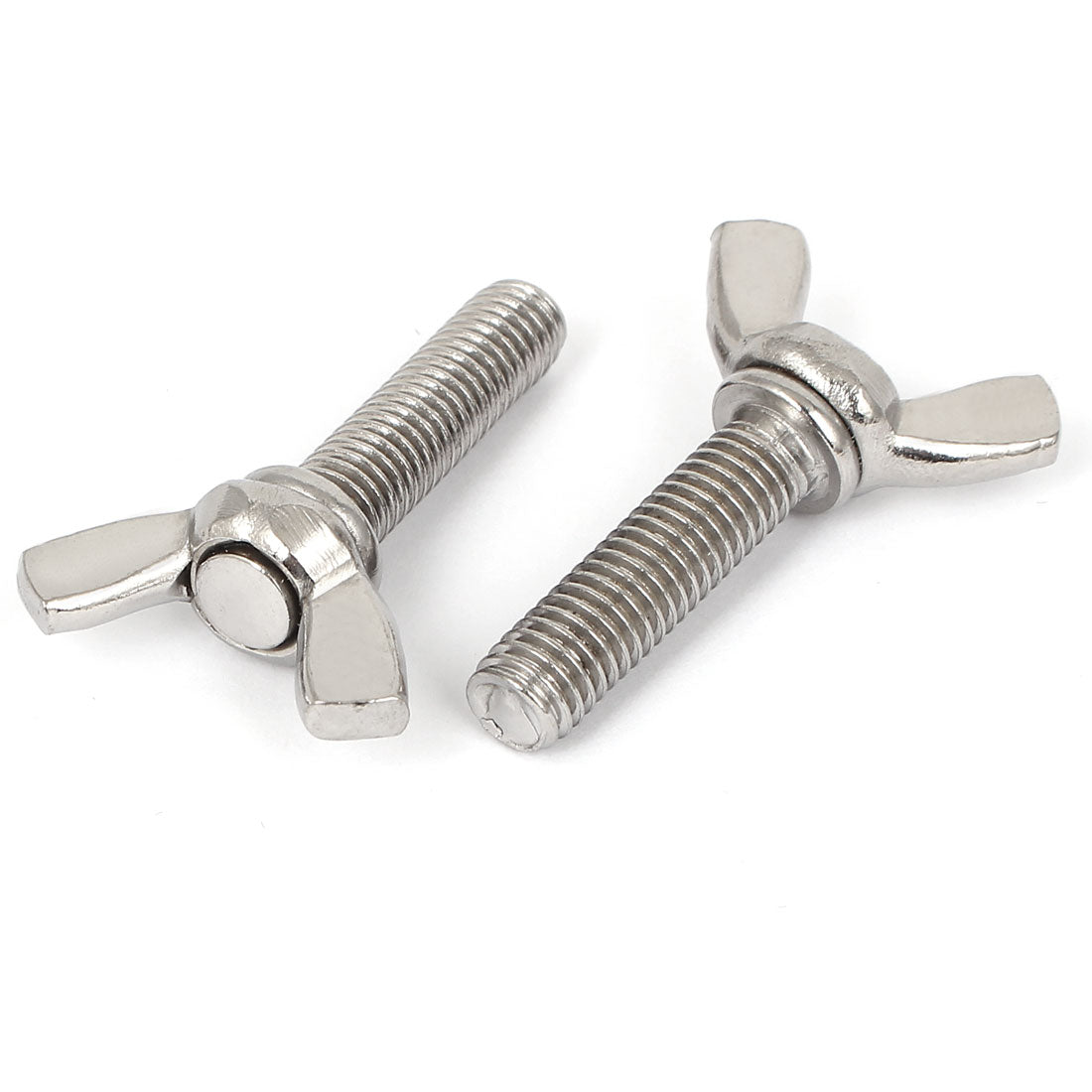 Harfington M8 x 30mm Male Thread 304 Stainless Steel Butterfly Wing Screws Bolts 2 Pcs