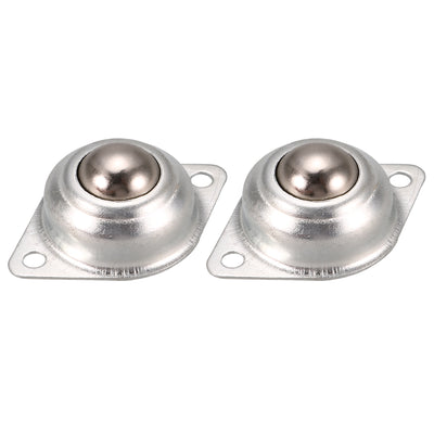 Harfington 14mm Dia Ball Transfer Bearing Unit Casters Universal Wheel Silver Tone 2pcs