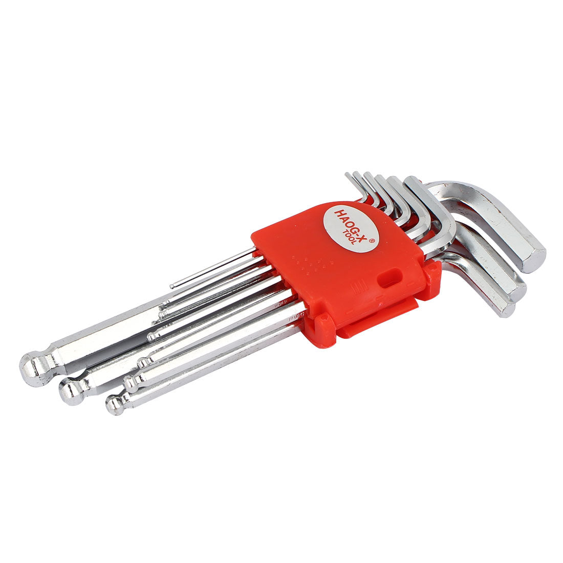 Harfington 1.5mm-10mm Hexagonal Head Alloy Steel L Shape Ball End Hex Key Wrench Set 9 in 1