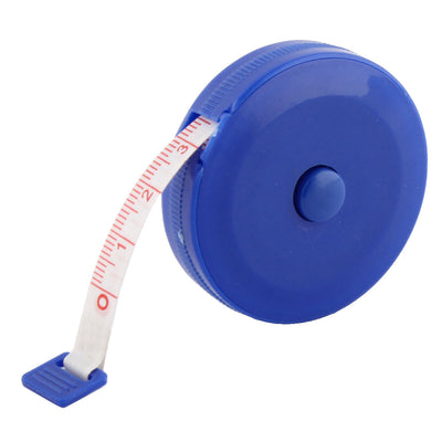 Harfington 150cm 60 Inch Blue Plastic Shell Press Button Retractable Tape Measurement Tool