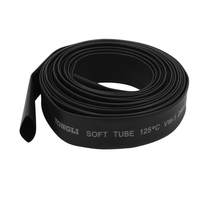 Harfington 14mm Dia 2:1 Heat Shrink Tubing Tube Sleeving Wire Cable Black 5M Length