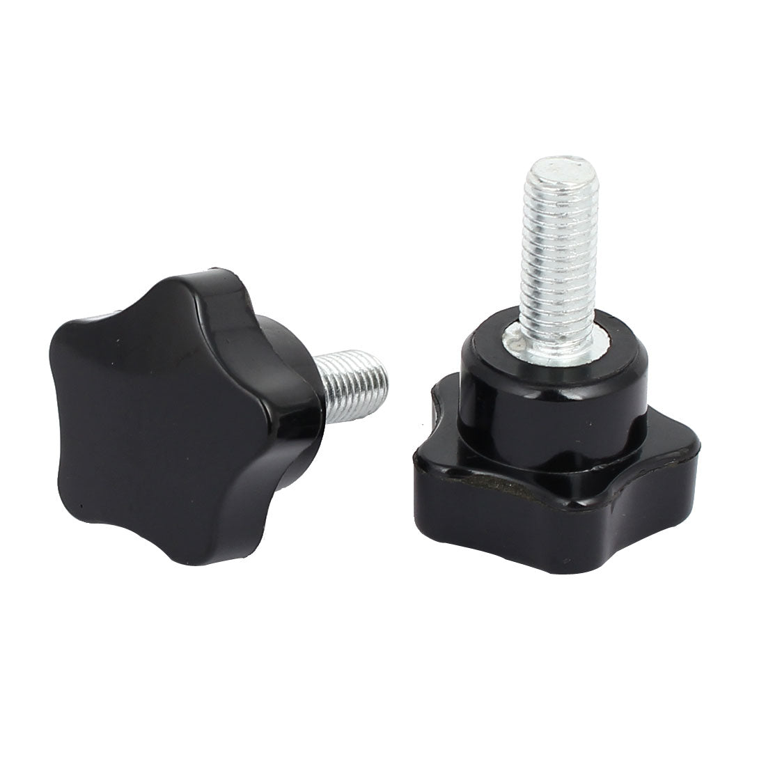 Harfington M8x20mm Male Thread 30mm Dia Plastic Star Head Screw On Type Clamping Knobs 5pcs