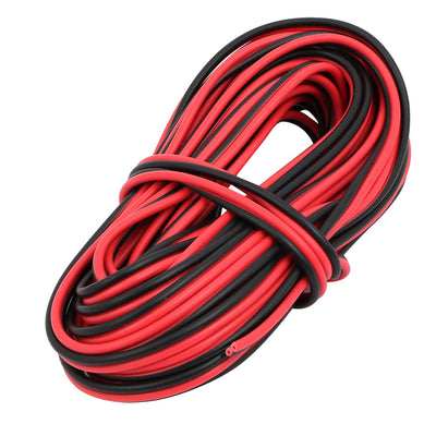 Harfington 0.5mm2 Indoor Outdoor PVC Insulated Electrical Wire Cable Black Red 8 Meters