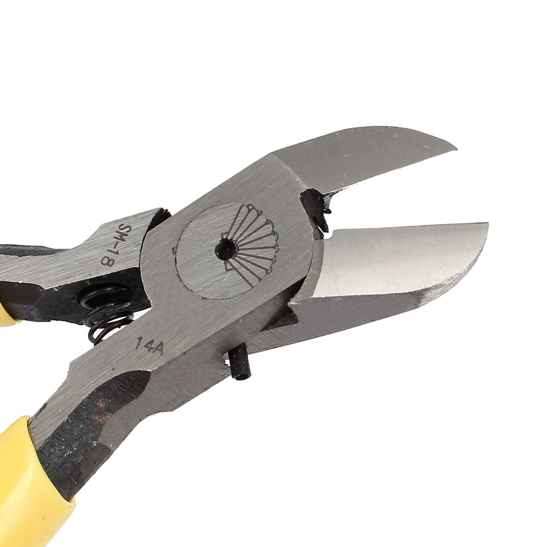 Harfington 130mm Length Yellow Rubber Coated Handle Spring Loaded Diagonal Side Cutting Plier