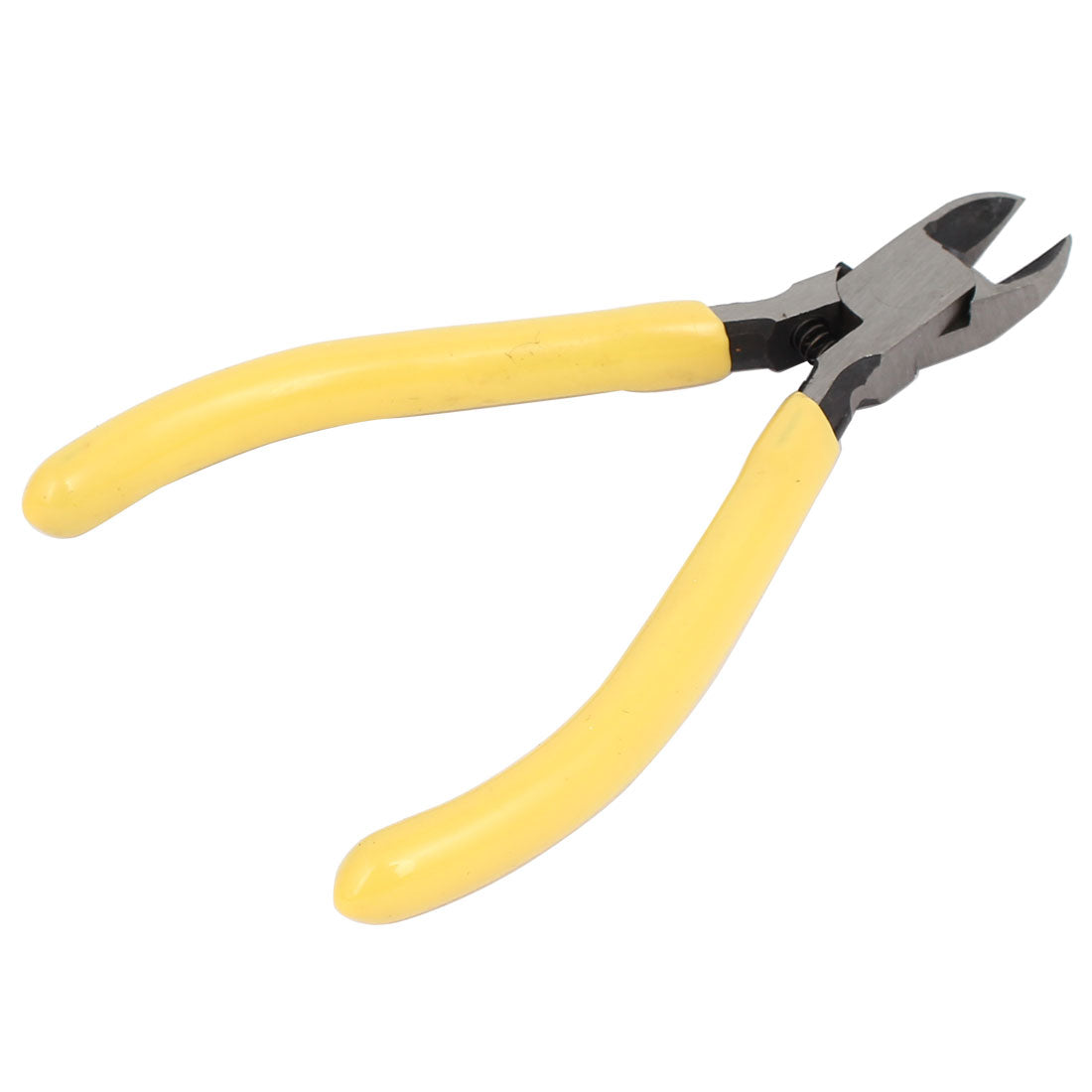 Harfington 130mm Length Yellow Rubber Coated Handle Spring Loaded Diagonal Side Cutting Plier