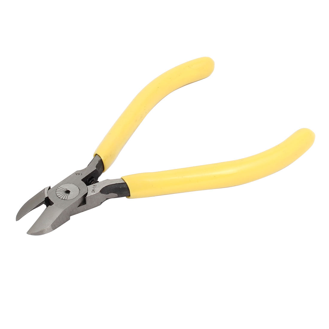 Harfington 130mm Length Yellow Rubber Coated Handle Spring Loaded Diagonal Side Cutting Plier