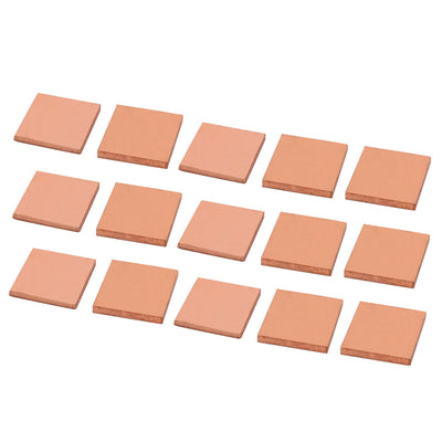 Harfington 15 Pcs 15mm x 15mm x 2mm Notebook Laptop GPU CPU Heatsink Copper Pad