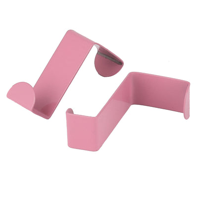 Harfington Household Metal Z Shaped Over Door Hooks Clothes Towel Hanger Holder 2 Pcs