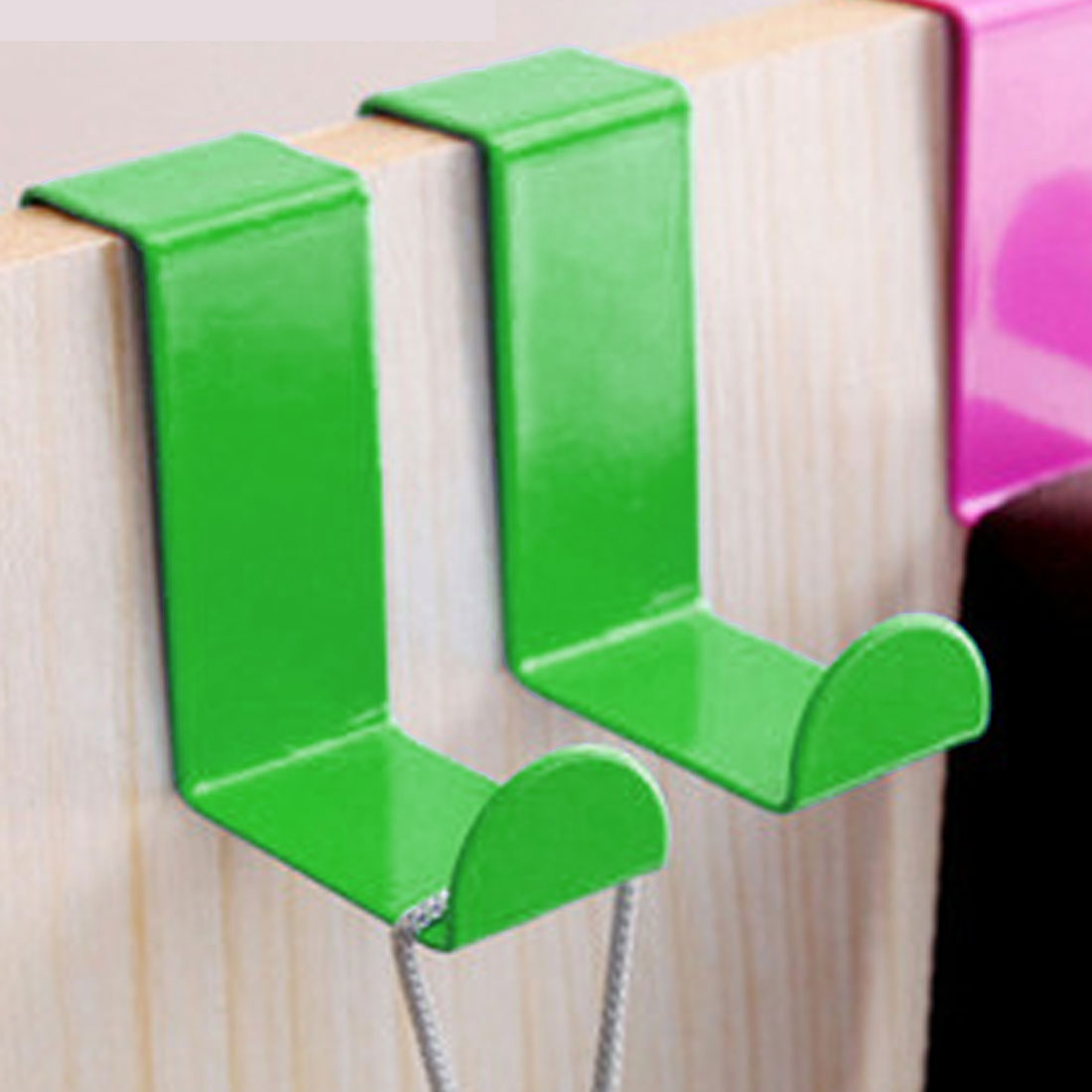 Harfington Household Metal Z Shaped Over Door Hooks Clothes Towel Hanger Holder 2 Pcs