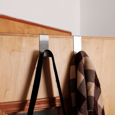 Harfington Household Metal Z Shaped Over Door Hooks Clothes Towel Hanger Holder 2 Pcs