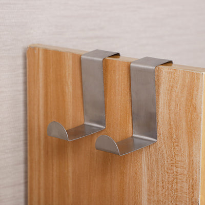 Harfington Household Metal Z Shaped Over Door Hooks Clothes Towel Hanger Holder 2 Pcs